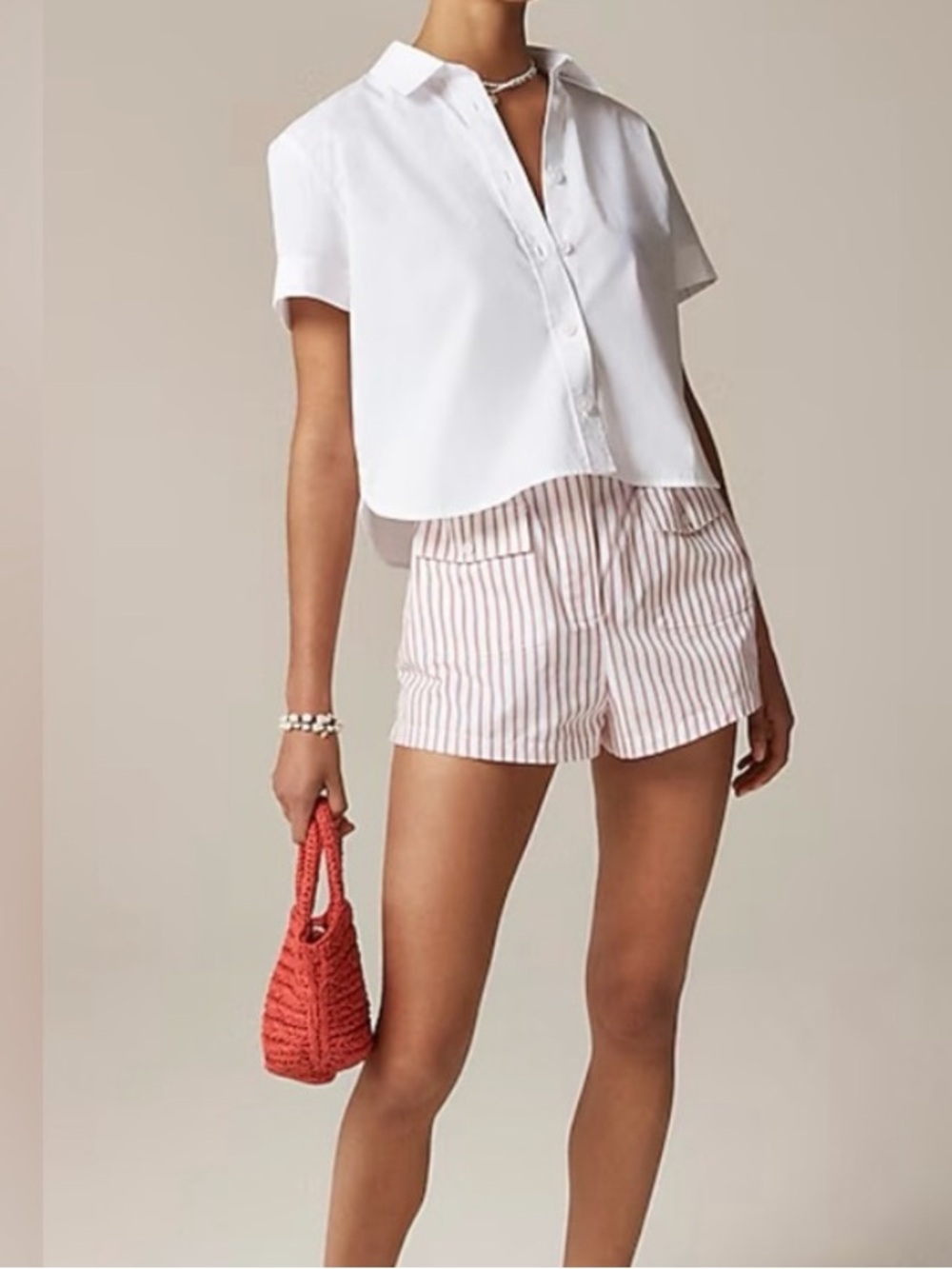 J. Crew Gamine shirt in cotton poplin Size 14 Red - Picture 15 of 16